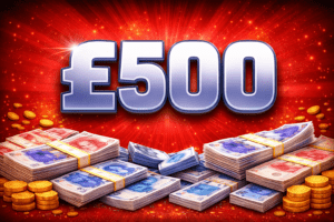 WIN £500 CASH FOR JUST 50P