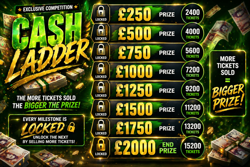 LIVE CASH LADDER – UNLOCK UP TO £2,000